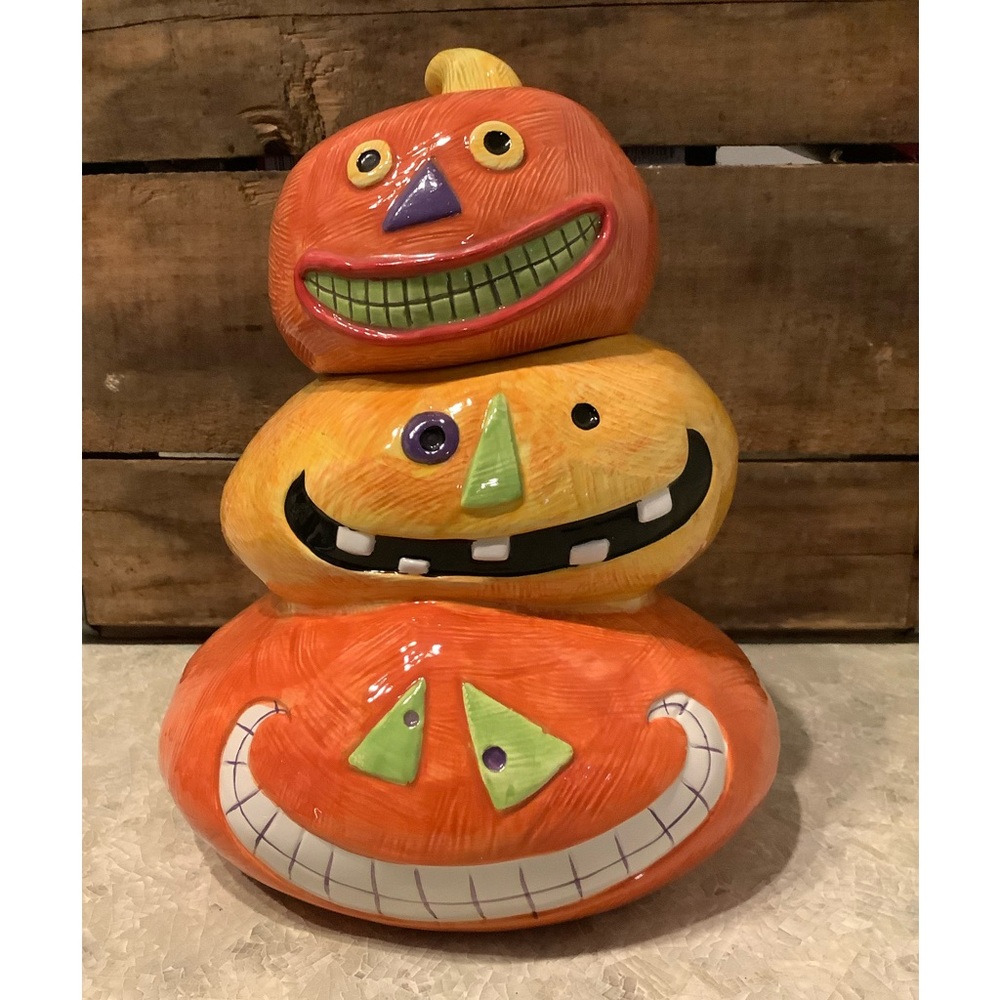 Halloween Party Cookie Jar, Like New, Sakura ,Zulauf, 11 Inches Wide&8 Wide